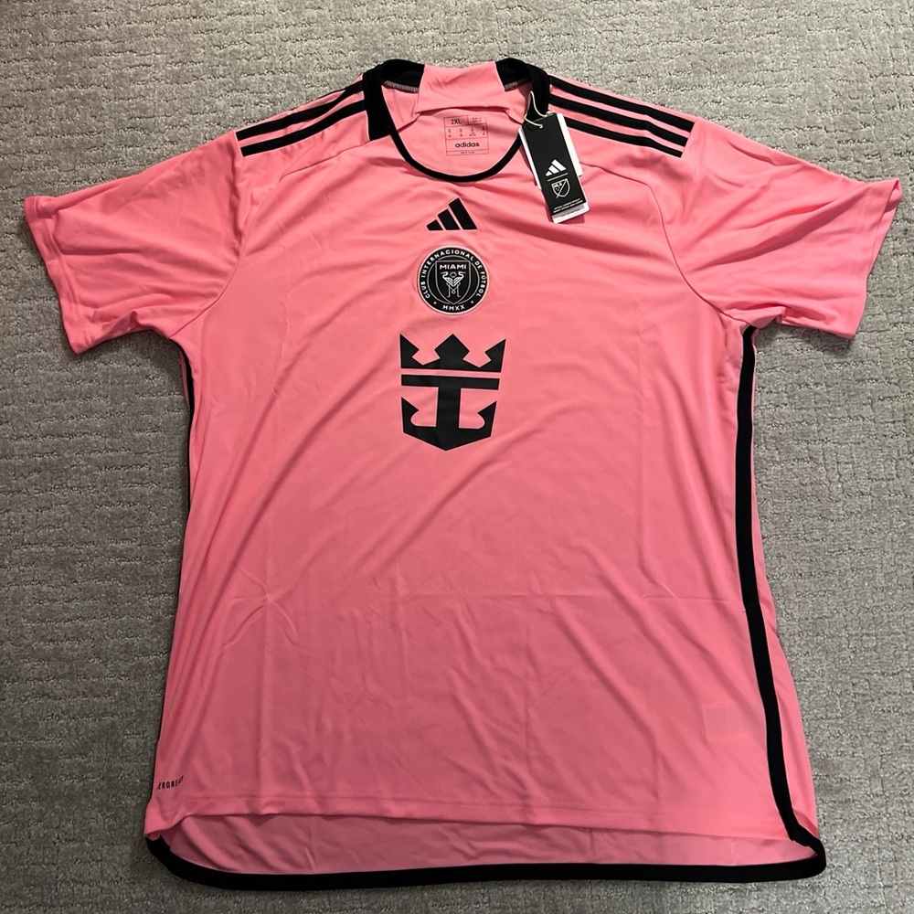 Adidas 2024/25 Inter Miami CF Home Jersey Pink Men’s Size 2XL Slim Fit Soccer